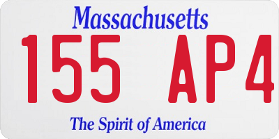 MA license plate 155AP4