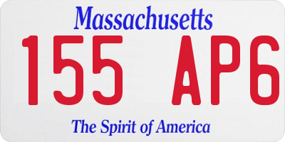 MA license plate 155AP6