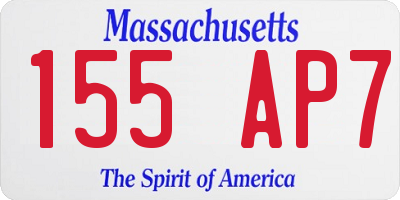 MA license plate 155AP7