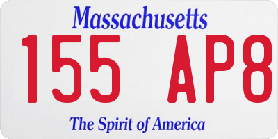 MA license plate 155AP8