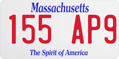 MA license plate 155AP9