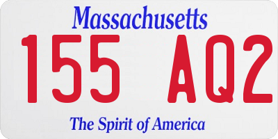 MA license plate 155AQ2