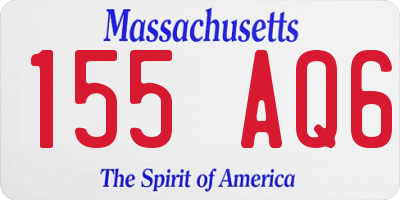 MA license plate 155AQ6
