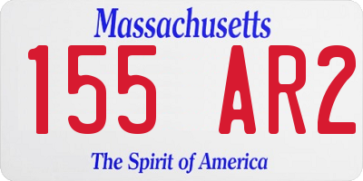MA license plate 155AR2