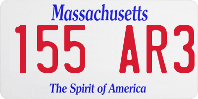 MA license plate 155AR3