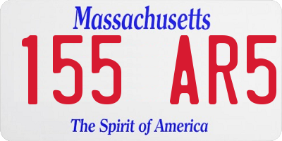 MA license plate 155AR5