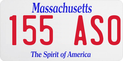 MA license plate 155AS0