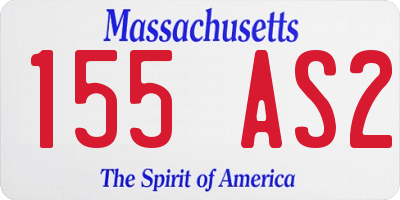 MA license plate 155AS2