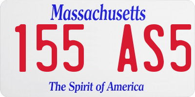 MA license plate 155AS5