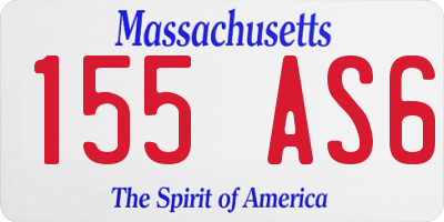 MA license plate 155AS6