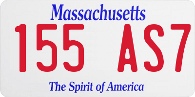 MA license plate 155AS7