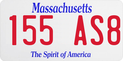MA license plate 155AS8