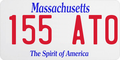 MA license plate 155AT0