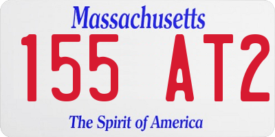 MA license plate 155AT2