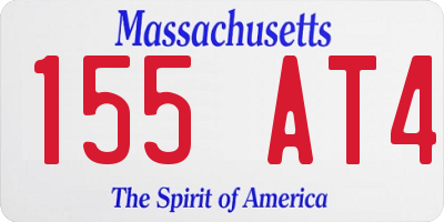 MA license plate 155AT4