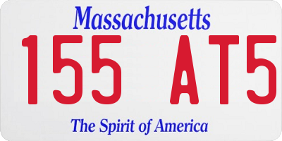 MA license plate 155AT5