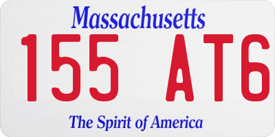 MA license plate 155AT6