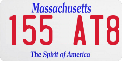 MA license plate 155AT8
