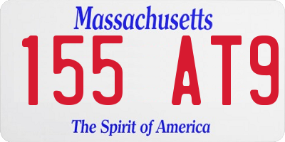 MA license plate 155AT9