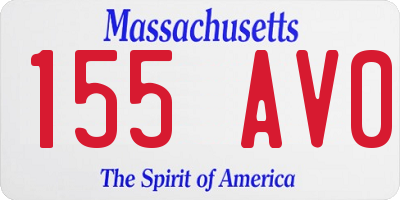 MA license plate 155AV0