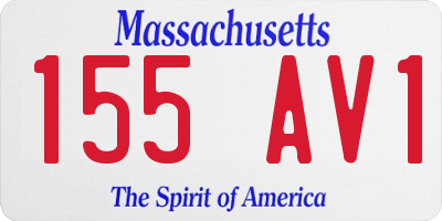 MA license plate 155AV1