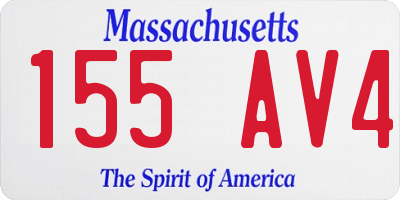 MA license plate 155AV4