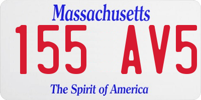 MA license plate 155AV5