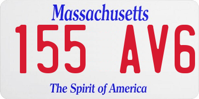 MA license plate 155AV6