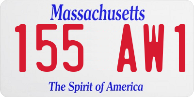MA license plate 155AW1