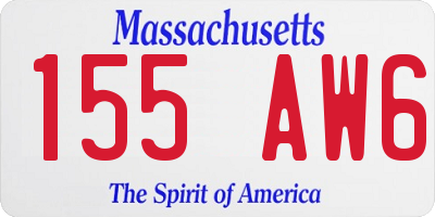 MA license plate 155AW6