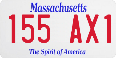 MA license plate 155AX1