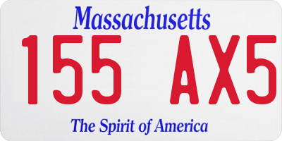 MA license plate 155AX5