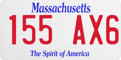 MA license plate 155AX6