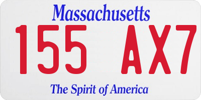 MA license plate 155AX7