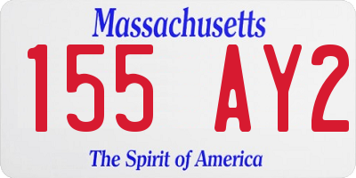 MA license plate 155AY2