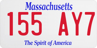MA license plate 155AY7