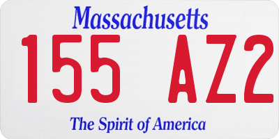 MA license plate 155AZ2