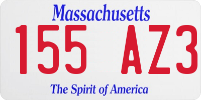 MA license plate 155AZ3