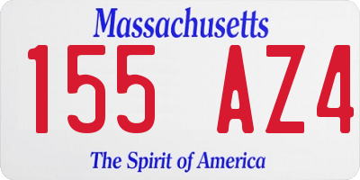 MA license plate 155AZ4