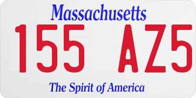 MA license plate 155AZ5