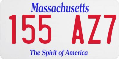 MA license plate 155AZ7