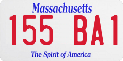 MA license plate 155BA1