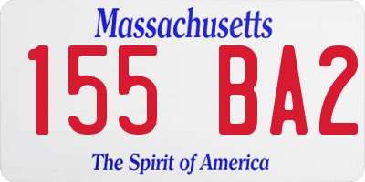 MA license plate 155BA2