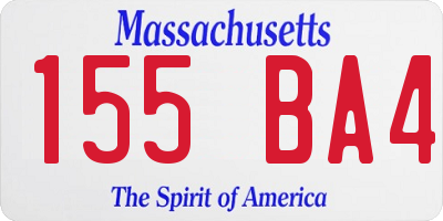 MA license plate 155BA4