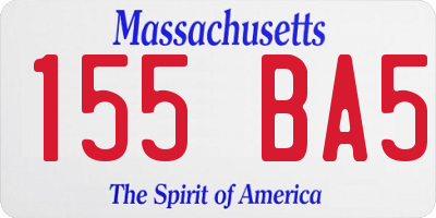MA license plate 155BA5