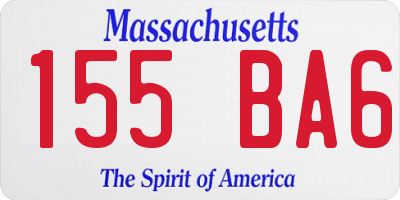 MA license plate 155BA6