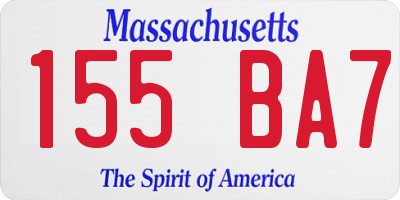 MA license plate 155BA7