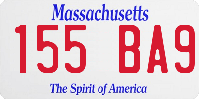 MA license plate 155BA9