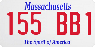 MA license plate 155BB1