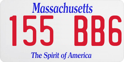 MA license plate 155BB6